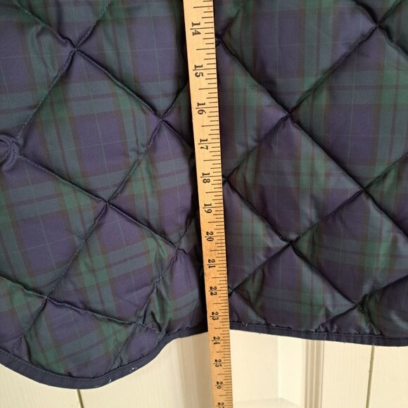 J Crew Vest Women's XXS Sleeveless Plaid Full Zip Down-Fill Quilted Blue Green - Picture 7 of 8